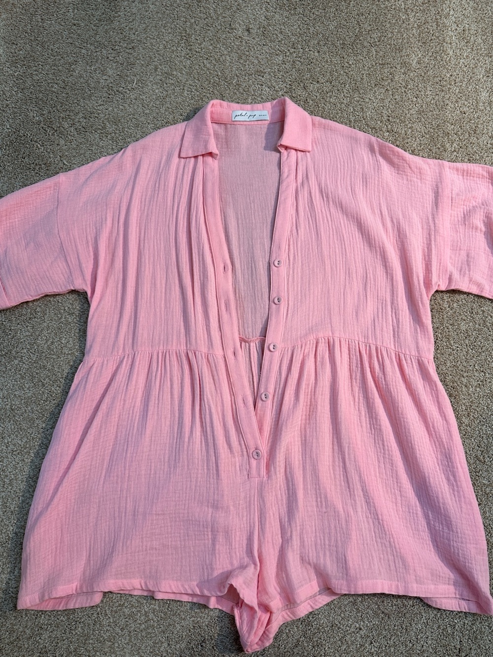 Petal & Pup Soft Pink Button-Front Gauze Top